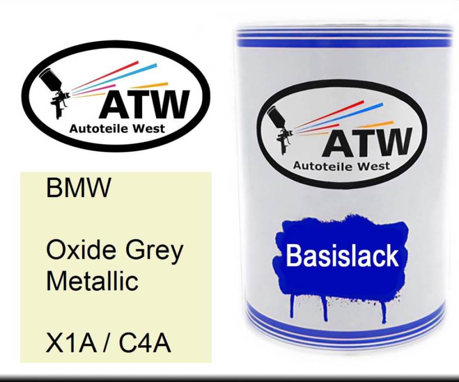 BMW, Oxide Grey Metallic, X1A / C4A: 500ml Lackdose, von ATW Autoteile West.